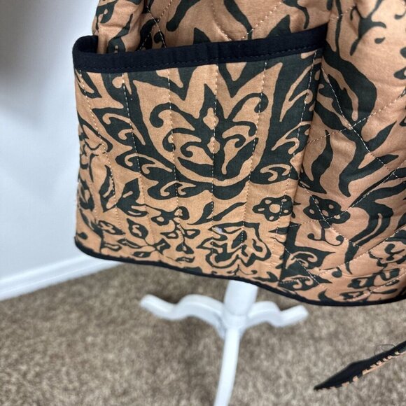 BAGATELLE Women's S Button Belted Quilted Jacket Camel Black Floral NWT - Picture 4 of 13